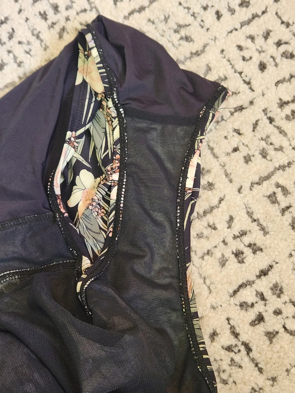 Nip Tuck Twist Front Flower One Piece Swimsuit Joanne Fern Gully Black Pink 6